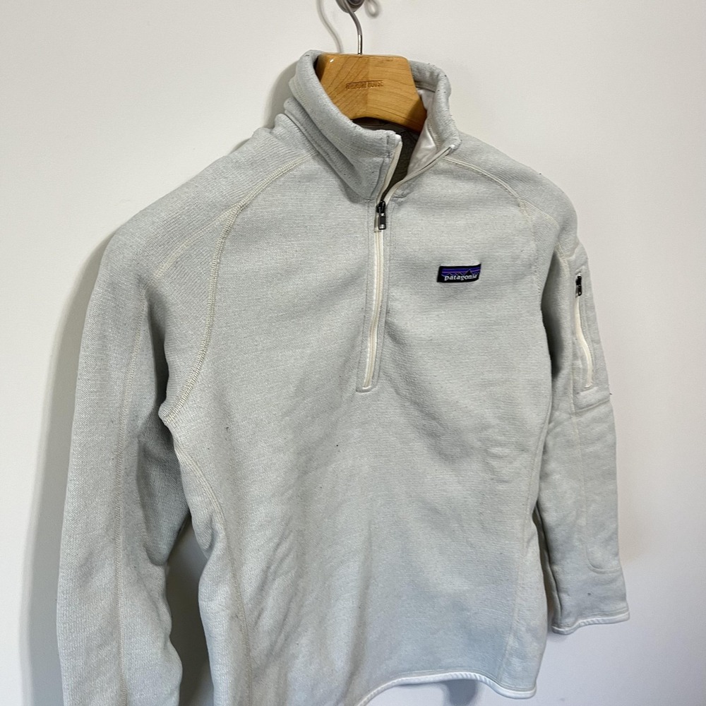 Patagonia Better Sweater 1/4 Zip Fleece Womens M White Pullover Hiking Outdoor - Picture 2 of 5